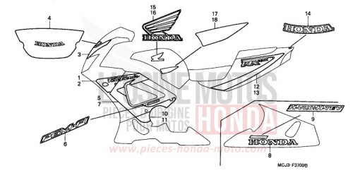 RAYURE/MARQUE (1) CBR900RRY de 2000